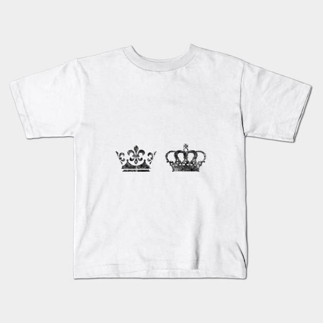 King and Queen Crown Kids T-Shirt by RosaliArt